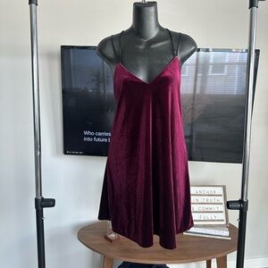 Burgundy Velvet Slip Dress
